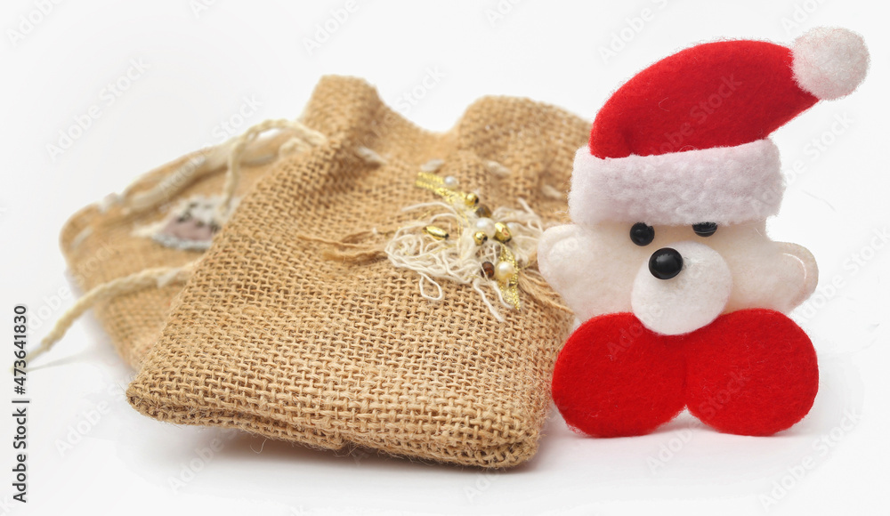 Fototapeta premium Santa Claus with gift sac