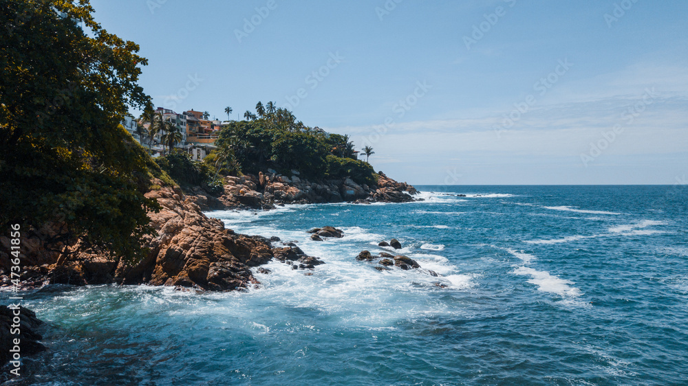 rocky sea coast  in mexico