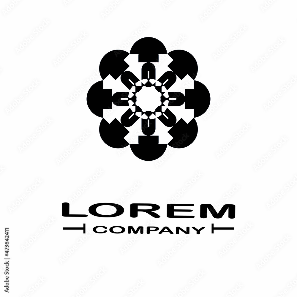 Simple but elegant logo in black and white.