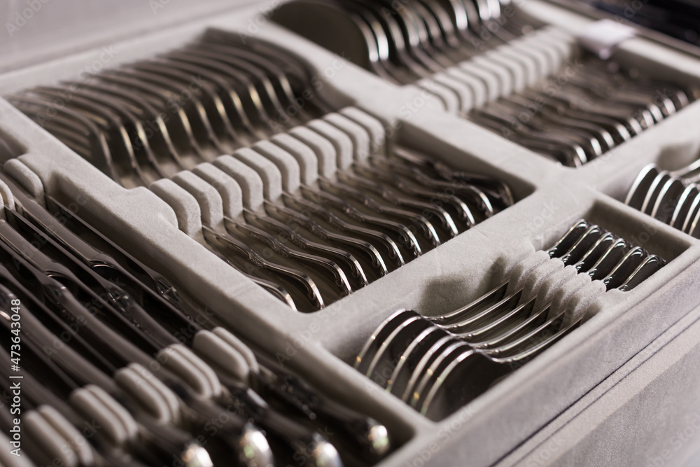 Image of cutlery on the table in the restaurant.