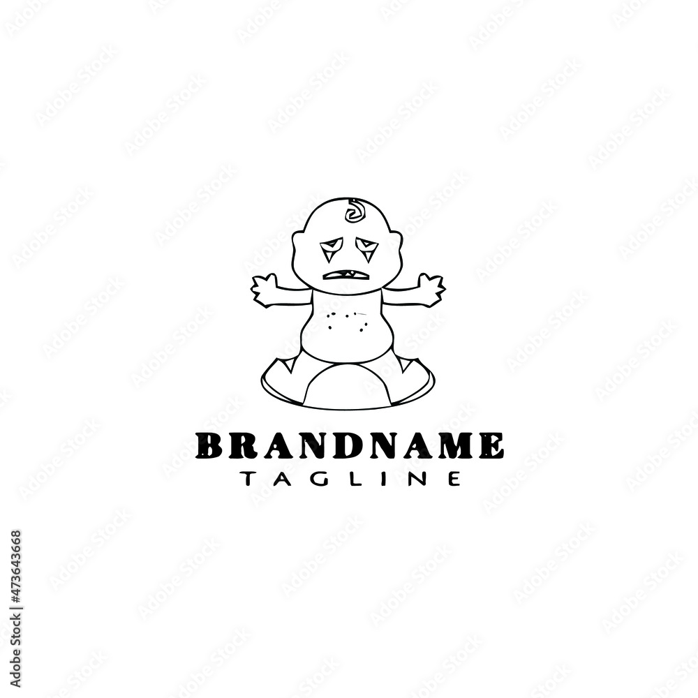 cute baby face character logo cartoon icon design template black isolated vector illustration cute baby face character logo cartoon icon design template black isolated vector illustration