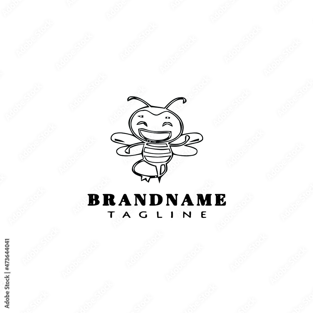 Fototapeta premium unique bee logo icon design template cartoon cute isolated vector illustration