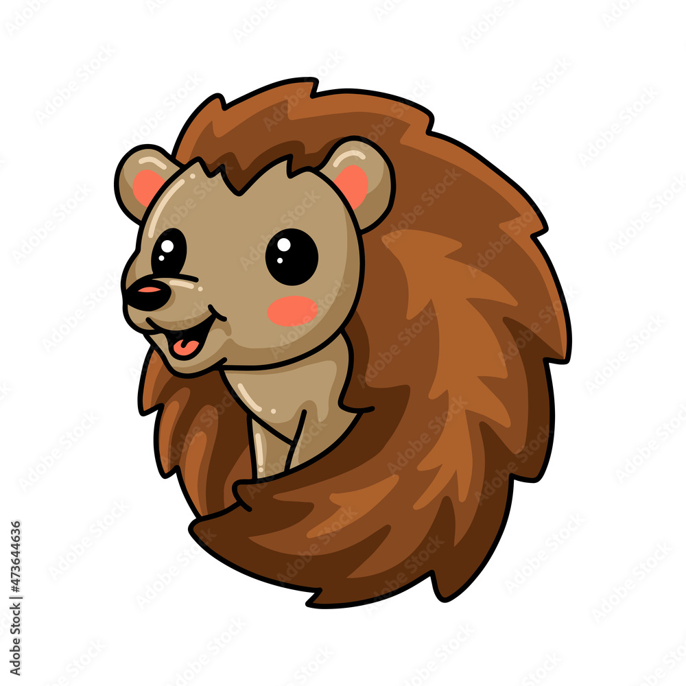 Obraz premium Cute little hedgehog cartoon posing