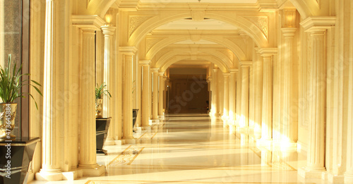 Yellow elegant interior hallway