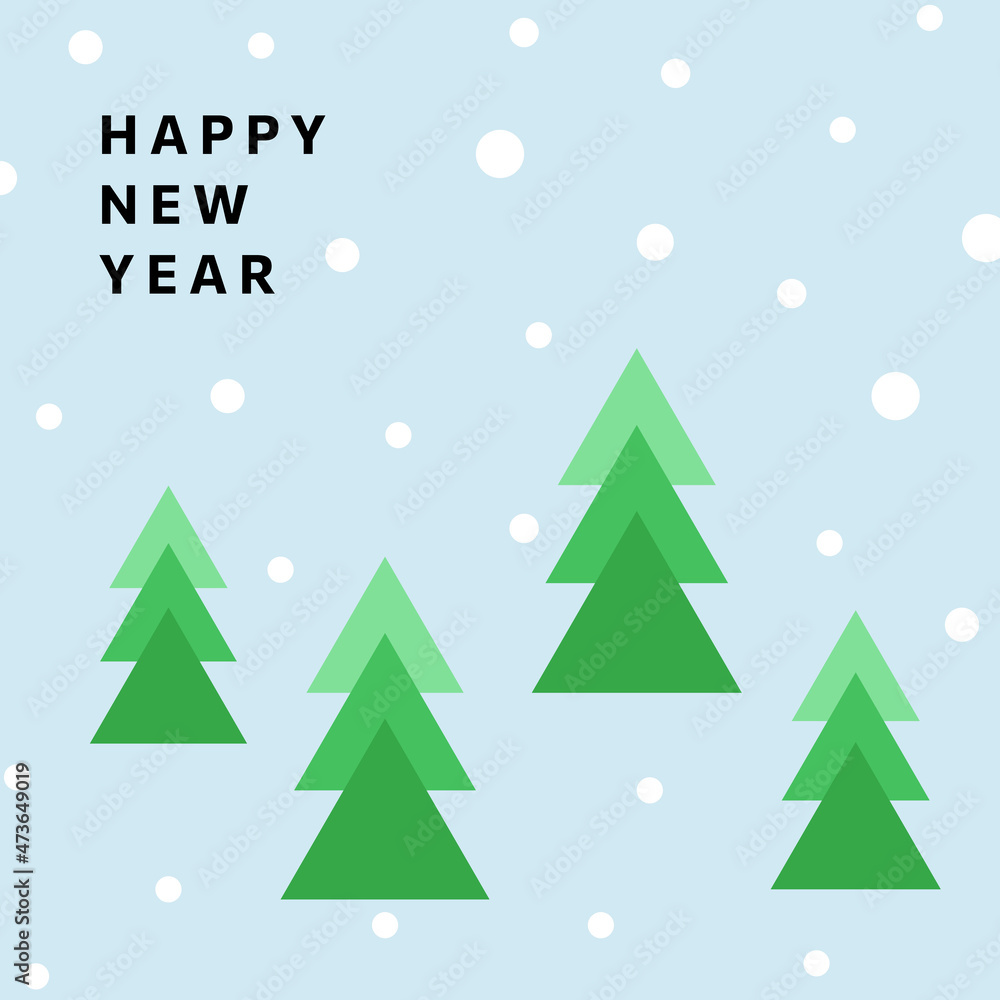 Merry Christmas and Happy New Year. Cartoon styled illustration.Vector design element.	
