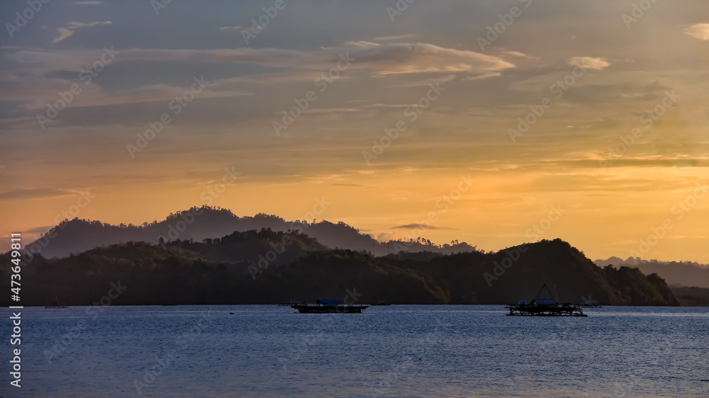 sunset over the beach