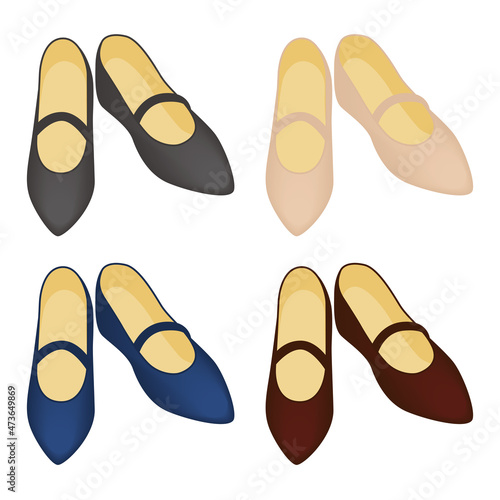 プリントパンプスのイラスト