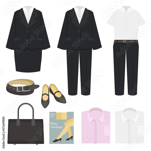 レディーススーツのイラストセット
