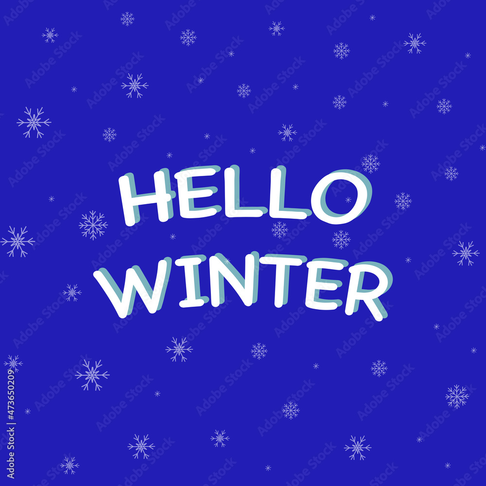 Hello winter banner with snow
Hello winter banner with snow