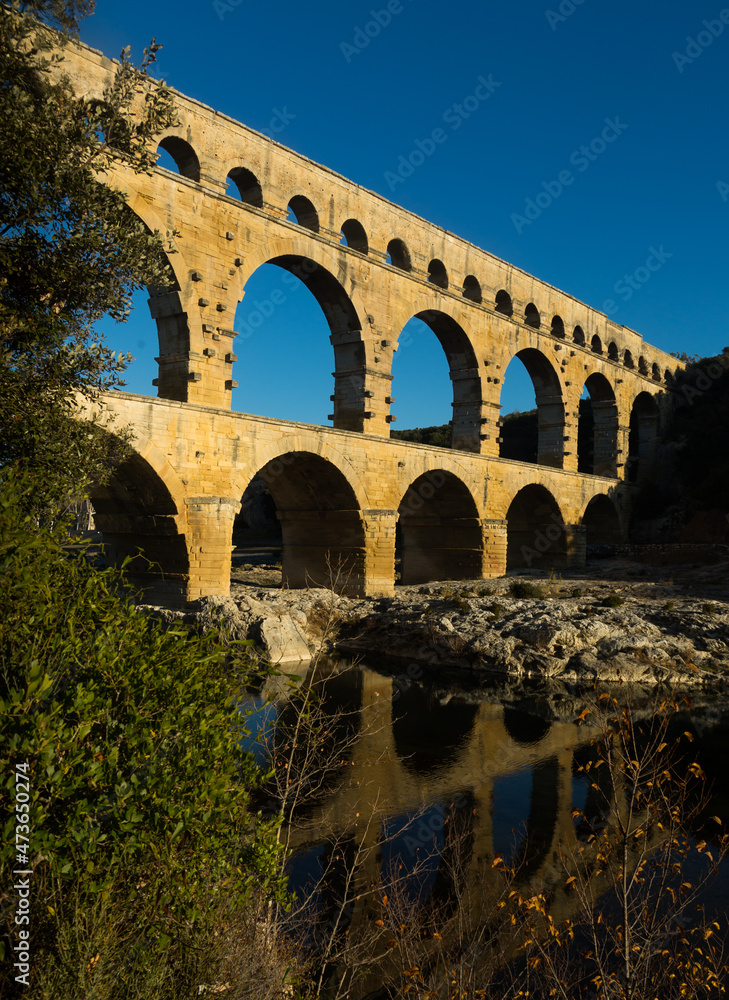 Fototapeta premium Pont du Gard - one of best bridges and monuments of antiquity in France