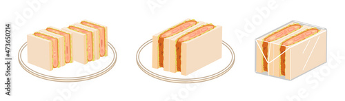 エビカツサンドのセット　四角