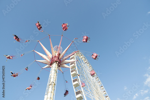 Carousel At Amusement Park photo