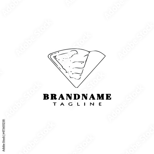 crepes logo icon cartoon design template black flat vector illustration
