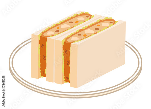 コロッケサンド　四角に二分割