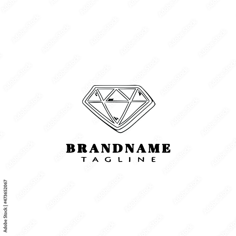 Fototapeta premium quartz logo icon cartoon design template illustration
