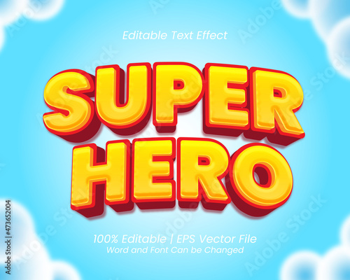 3d superhero text effect editable cartoon games style