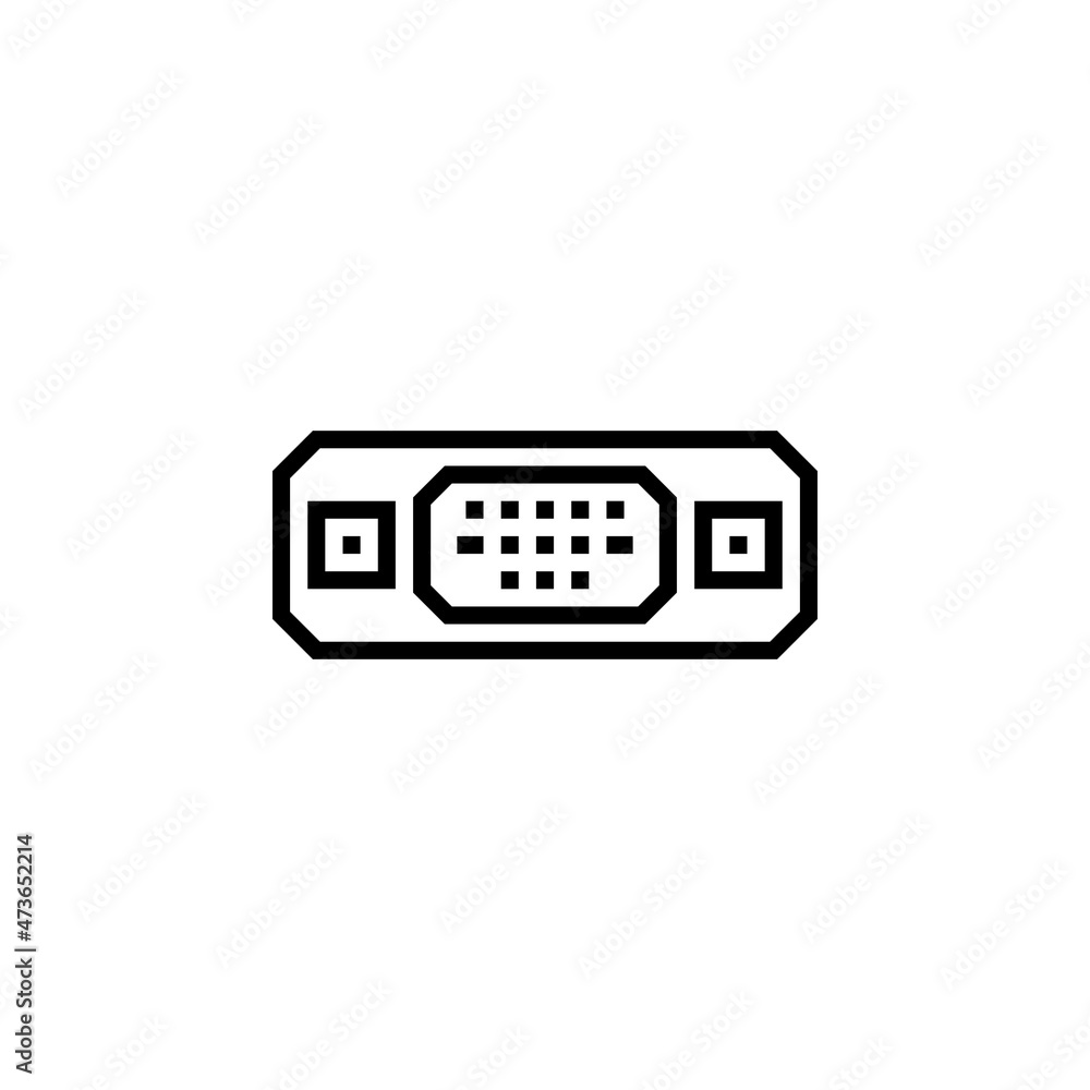vga port vector icon. computer component icon outline style. perfect use for logo, presentation, website, and more. simple modern icon design line style vga port vector icon. computer component icon outline style. perfect use for logo, presentation, website, and more. simple modern icon design line style
