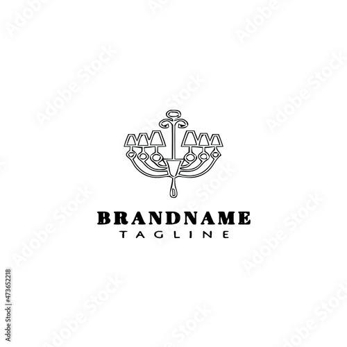 chandelier logo cartoon template icon design black flat vector illustration