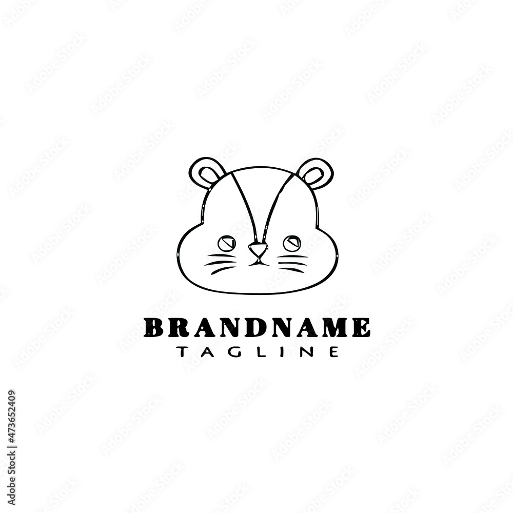 cute honey badger logo cartoon icon vector