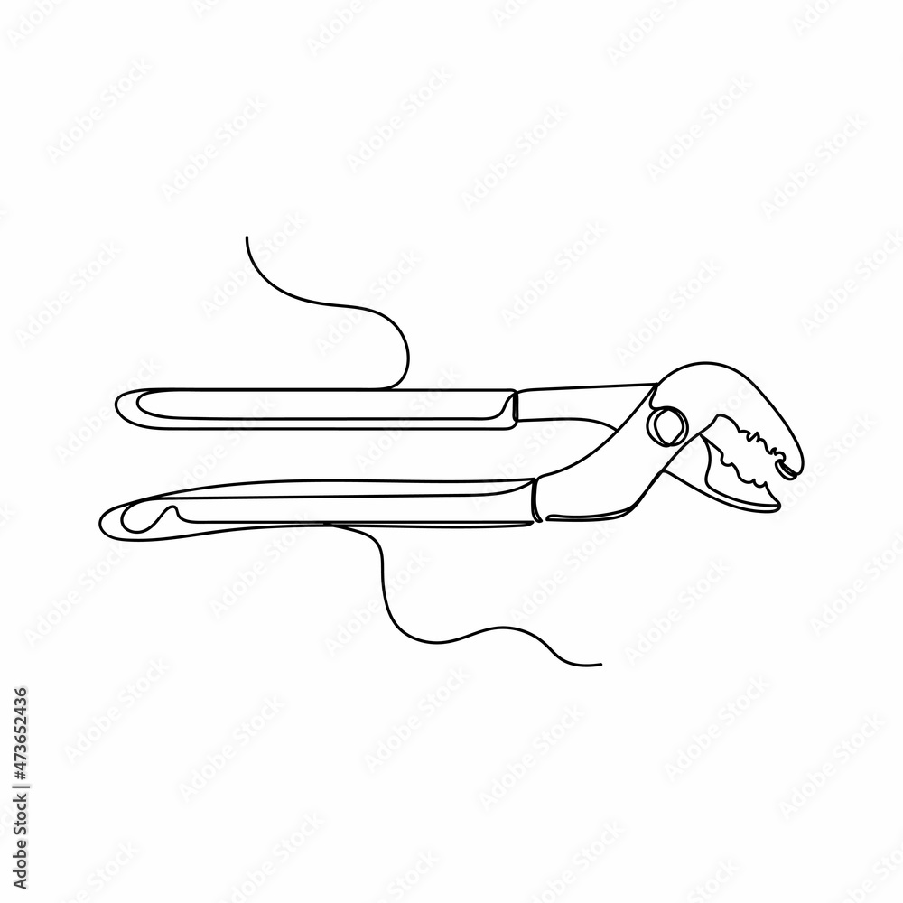 Vector abstract continuous one single simple line drawing icon of water