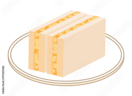 たまごサンド　四角に二分割