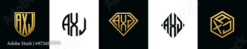 Initial letters AXJ logo designs Bundle