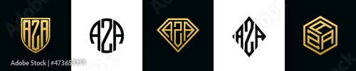 Initial letters AZA logo designs Bundle photo