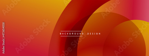 Abstract overlapping lines and circles geometric background with gradient colors
