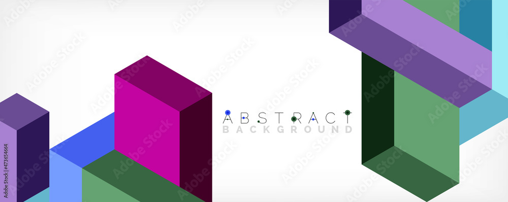 Abstract background. 3d cubes, cubic elements and blocks. Techno or business concept for wallpaper, banner, background, landing page Abstract background. 3d cubes, cubic elements and blocks. Techno or business concept for wallpaper, banner, background, landing page