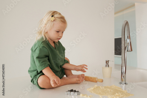 Toddle Girl Making Cookies photo