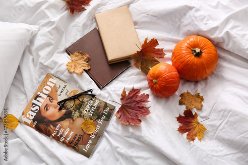 Autumn composition with pum...