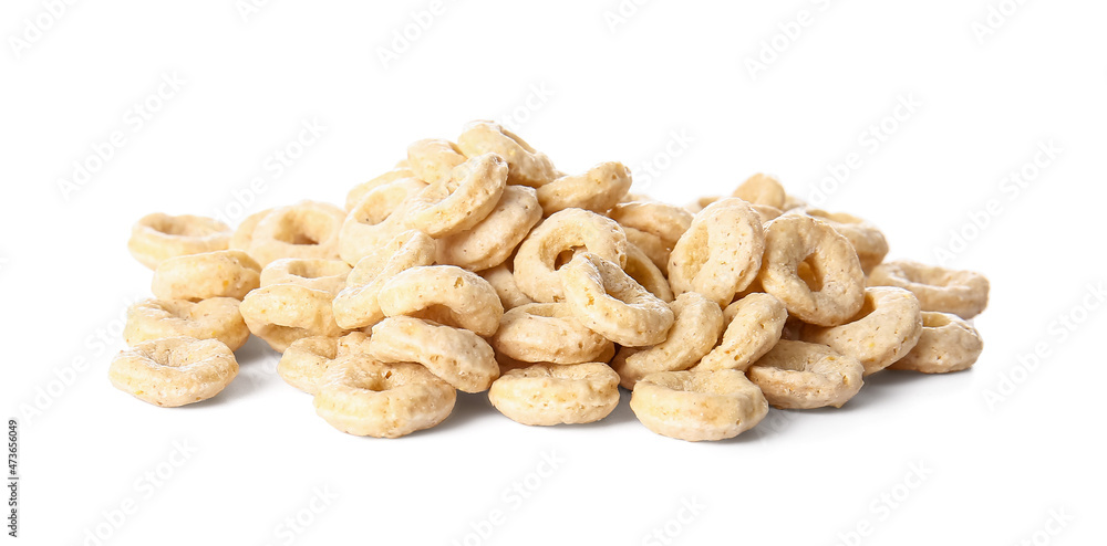 Cereal rings isolated on white background Cereal rings isolated on white background