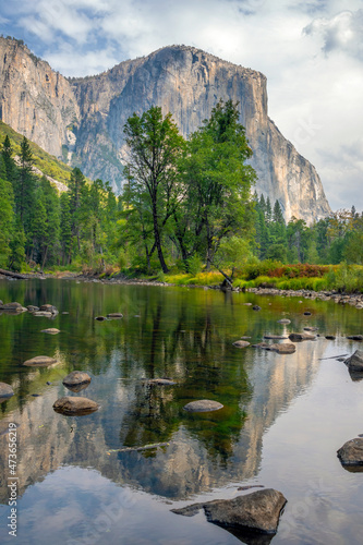 El Capitan with Reflection in the Merced River in Yosemite National Park