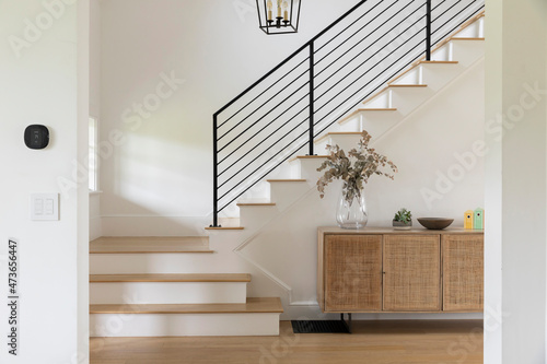 Foyer of Modern home  with stairsway