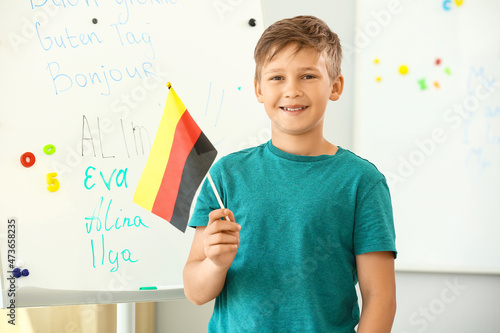 Pupil with German flag at l...