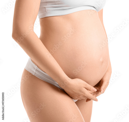 Beautiful pregnant woman on...