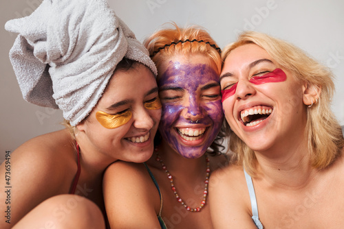 Young women with facial beauty treatment