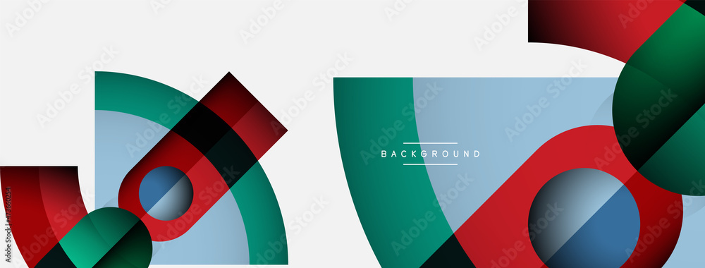 Geometric abstract background. Round shapes, circles, lines composition for wallpaper banner background or landing page Geometric abstract background. Round shapes, circles, lines composition for wallpaper banner background or landing page