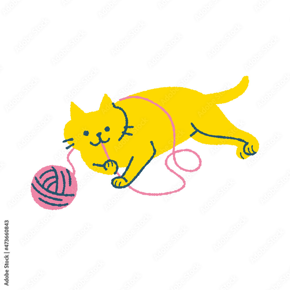 毛糸で遊ぶ猫のイラスト Stock ベクター Adobe Stock 毛糸で遊ぶ猫のイラスト Stock ベクター Adobe Stock