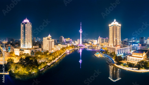 Night view of TV Tower in Nantong City  Jiangsu Province