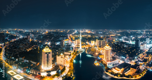 Night view of TV Tower in Nantong City  Jiangsu Province