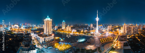 Night view of TV Tower in Nantong City, Jiangsu Province