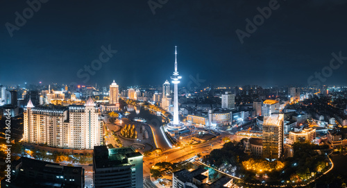 Wallpaper Mural Night view of TV Tower in Nantong City, Jiangsu Province Torontodigital.ca