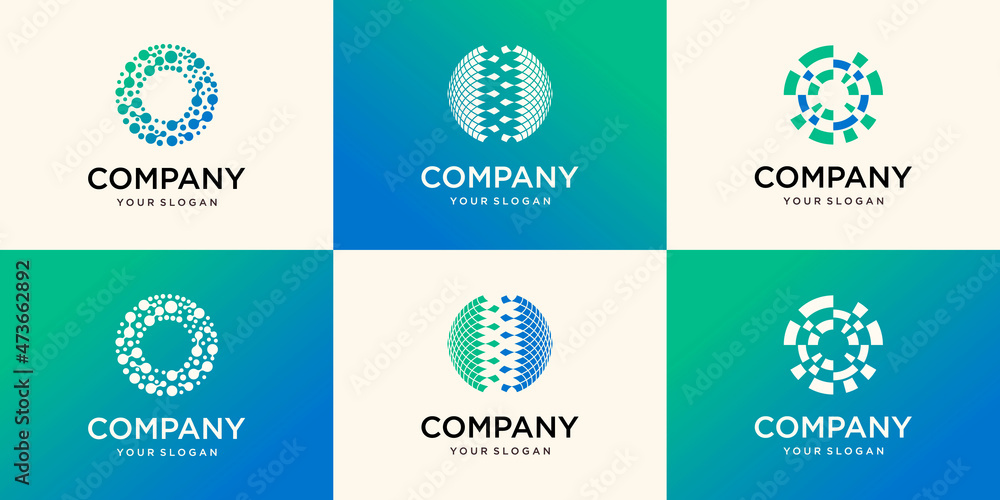globe logo stylized creative design template