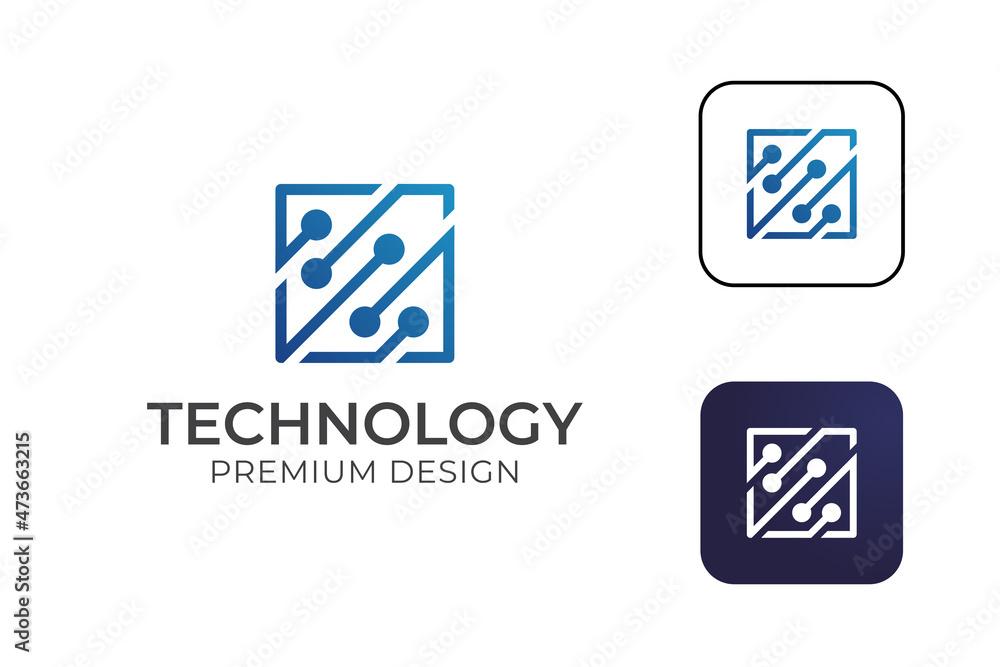 processor chip computer logo for computer components technology abstract linear logo design processor chip computer logo for computer components technology abstract linear logo design