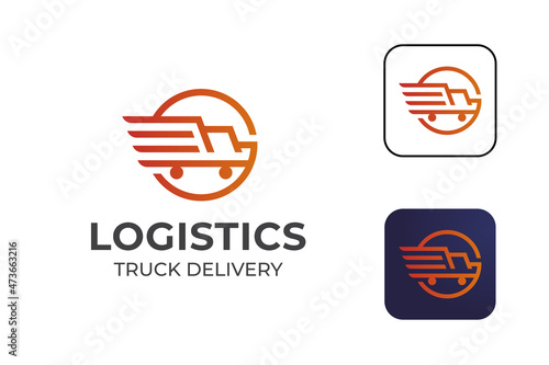 simple modern truck shipment logo design for logistics delivery symbol icon design