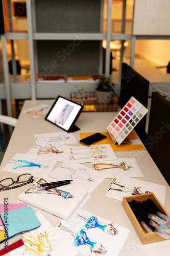 Work table fashion designer photo