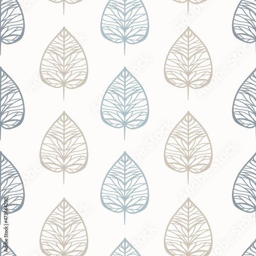Seamless background with leaves of gentle color. Pattern for different types of printing, textiles.  © Ekaterina