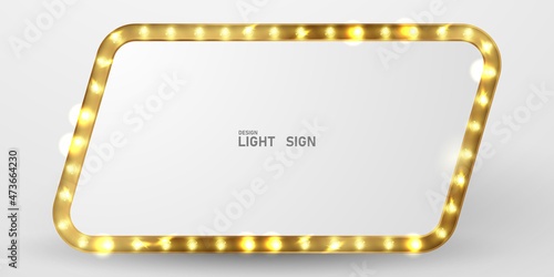 Vector illustration of a light frame, a light sign, a festival, an attractive celebration.