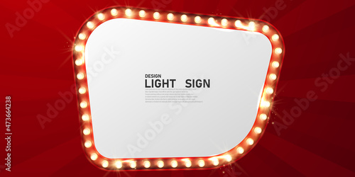 Vector illustration of a light frame, a light sign, a festival, an attractive celebration.